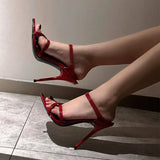 Breakj With Red Bed High Heels Women 2025 Spring New Wear Sexy Sandals Thick-Slender Thin