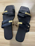 Breakj Women's Shoes Slippers 2023 Summer New Large Size Color Fashion Flat Bottom Slippers