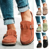 Size Slippers Women's 2023 Summer New British Belt Buckle Baotou Semi-Slippers Direct Sales Single