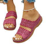 Breakj Hollow Flowers One-Word Slippers Women In The Summer Of 2025 New Leisure Thick Bottom Slope And Cold Slippers