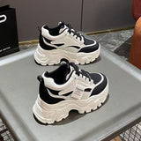 Breakj Height Women's Shoes Small Autumn Thick Bottom Increase Leisure Dad Sneakers 2025 Women's New 8Cm Loose