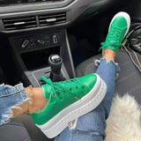 Breakj Summer New Large-Size Single-Shoe Women's New Round-Headed Leisure Thick-Soled Viscose Shoes Single