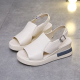 Breakj Sandals Women 2025 New Summer Korean Version Of Leisure After-A-Air Buckle With Thick Bottom Slope And High Heel