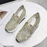 And Autumn Pro-Style Summer Net Sheet Shoes With Thick Heels, Set Feet And Low Upper Casual Shoes Are Fashionable To Wear Overfoot Casual