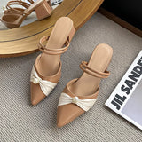 Breakj Fairy Wind Coarse Heeled Bao Head Cool Slippers Women 2025 Summer New Pointed High-Heeled Shoes With Fashion Women's