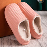 Waterproof Non-Slip Home Slippers Men Cotton Shoe EVA Slippers Winter Warm Indoor Ladies Soft Couples Platform Shoes