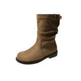 Breakj Vintage British Style Fashion Boots 2025 Autumn And Winter New Street Women Boots Simple Low And Short