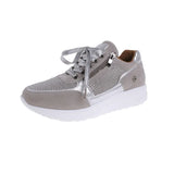 Large Single Shoes Women's New British Sports Shoes Women's Middle Heel Lace-Up Running