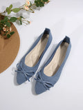 Women's 2025 New Bean Shoes Knitted Flat Shoes Shallow Flying Shoes Large Women's