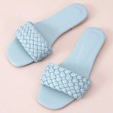 Quality Casual Women Slipper Weave Home Ladies Flat Sandal Summer Comfortable Round Head Toe Solid Color Daily Women