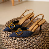 Breakj Design Temperament Blue Single Shoes Spring And Autumn New Pointed High Heel Fine Heel High Heel