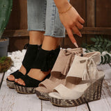 Breakj Slope Heel Sandals Women 2025 Spring And Summer Su High Heel Fish Mouth Thick-Soled Women's Shoes Loose Cake Soles
