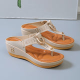 Breakj Size Slope With Hollow Toe Slippers Female Thick Bottom Buckle Lightweight Beach