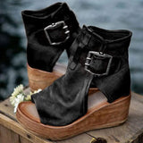 Sandals Casual Wedge Heels Sandals With Platform Chaussure Femme Retro Summer Shoes For Women High Heels Sandalias