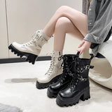 Breakj Size 35-422025 Spring New Thick-Bottomed Martin Boots Raised High-Pine Cake Bottom Locomotive