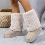 Breakj Winter New Thick-Bottomed Sleeve High-Capped Snow Boots Women's High-Crowded Stacking Socks