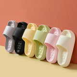 Summer Thick Platform Slippers Women 2024 New Non Slip Soft Cloud Slides Woman Unisex Thick-Sole Beach Flip Flops