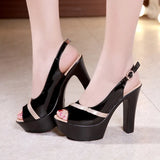 High-Heeled Sandals Summer 2023 Thick Heels Hollowed-Out Korean Version Muffin Waterproof Table Thick-Soled Fish Mouth Shoes Large Size Women's