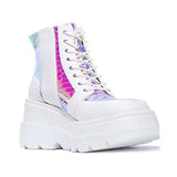 Winter New High Heels Female Dazzling Slope Heel Side Zipper Boots Children's Large Size Women's