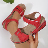 Breakj Summer Women's Thick Bottom Heel Sandals Large Size Fish Mouth Wearing A Word Slope And Thick-Soled
