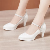 Leather Pointed Stilettos Model Catwalk High Heels Cheongsam Performance Shoes Comfortable Shallow Mouth Work Single Shoes Large