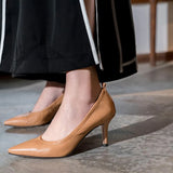Women Pumps Real Leather 2023 Spring Sexy Thin High Heels Shoes Woman Fashion Spring Office Lady Footwear Size