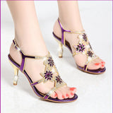 New Diamond Sandals In The Summer Of 2024 Wear Leather, Fashion, High Heels, Stilettos, Crystal Large-Size Sandals