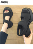 Shoes for Women Sandals Fashion Stretch Casual Slip on Platform Sport Sandalias De Mujer Soft Sole Outdoor Walking