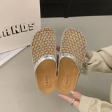 Breakj Woven Woven Half Slippers Women Summer Wear 2025 New French Dress Cool Slippers Roman Sandals