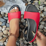 Breakj Sandals Women 2025 Summer New Round Toe Side Buckle Belt Wearing Large-Size