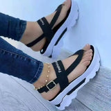Breakj Sandals Women Autumn Summer Lady's Toe-Sleet Thick Soles Increase High-Color Casual Large-Size Women's