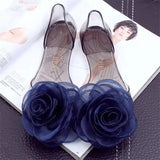 Crystal Sandals for Women Plastic Clear Summer 2023 Pvc Ladies Shoes with Low Heels Beach Transparent Asian Size Shoe