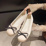 Breakj Shallow Single Shoes 2025 Spring New Ballet Silk And Satin Single Shoes Bow One Foot Flat Sole Single Shoes