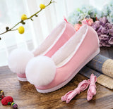 Breakj Shoes, Hanfu Shoes Ancient Style Ancient Costume Flat National Style Pure Color Lovely Girl Bright Cloth