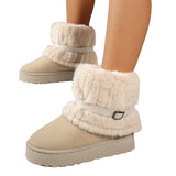 Breakj Autumn And Winter New Fashion Plus Velvet Wool Thick Middle-Capped Female Snow
