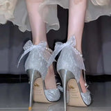Breakj Gift 18-Year-Old High Heels Female Students Heel Crystal Shoes Temperament Princess To Send Girlfriend Rite Birthday