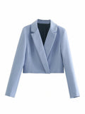 Elegant Skirt Suits Women 2021 Fashion 2 Buttons Cropped Blazer Side Split Mini Skirts Suits Female Chic