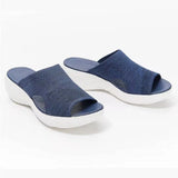 Breakj Slippers Women's 2023 Summer New Flat Bottom Fish Mouth Mesh Leisure Lady Wearing Cold