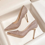 Breakj Gold Silver High Heels Women 2025 New Fine Heel Shoes Senior Small Shoes Show Hedding Wedding Dress