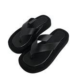 mixed color thick bottom flip flops women famous designe clip toe slippers ladies platform jandal slides beach
