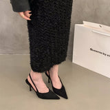 Breakj High-Heeled Black Bag Head Sandals Women To Increase The Spring And Summer Explosion Of Niche High-Grade High-End Temperament With Skirt Pointed Single