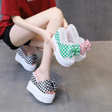 Shoes Lady Butterfly-Knot Ladies' Slippers Slipers Women Luxury Slides On A Wedge Platform Soft 2024
