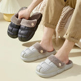 Breakj Fur Couple Cotton Slippers Women Wear Detachable Warm Waterproof And Velvet Indoors
