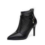 Breakj And Fashion Boots Women's Ultra-High And Short Boots 2023 New Pointed Linge Leather Autumn And Winter Thin Velvet Women's