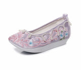 Breakj Shoes, Hanfu Shoes Single Shoes / Cotton Shoes Ancient Costume Ming Embroidered Cloth Shoes Warped Head