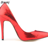 Sexy Crocodile Women Pumps Beauty Party Shoes Spring Summer High Heels Wedding Gold