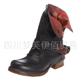 Breakj Autumn And Winter Fashion Women's Boots Shoes Side With Low-Heeled Short-Sold Short-Shoe Belt Buckle Metal Side