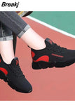 Style Casual Women's Sports Vulcanize Shoes Mesh Breathable Flying Woven Soft Sole Walking Platform Sneakers Women Tennis