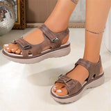 Breakj New Summer Women's Shoes Large-Size Thick-Sed Casual Sandals With Magic Stickers Women's