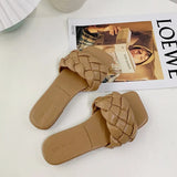 Women Slippers 2021 Hot Women Weave Slippers Flat Shoes Fashion Leisure Shoes Blue Beach Shoe Charm Office Women
